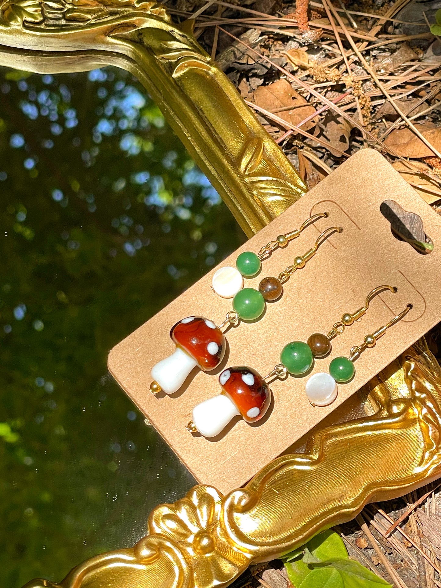 mushroom hunting earring set