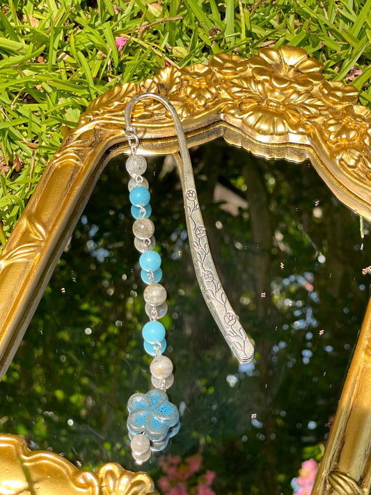 blooming in blue bookmark