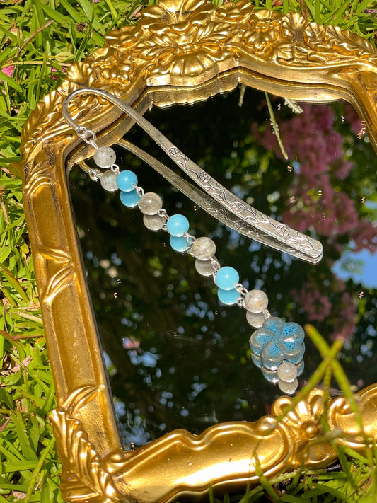 blooming in blue bookmark