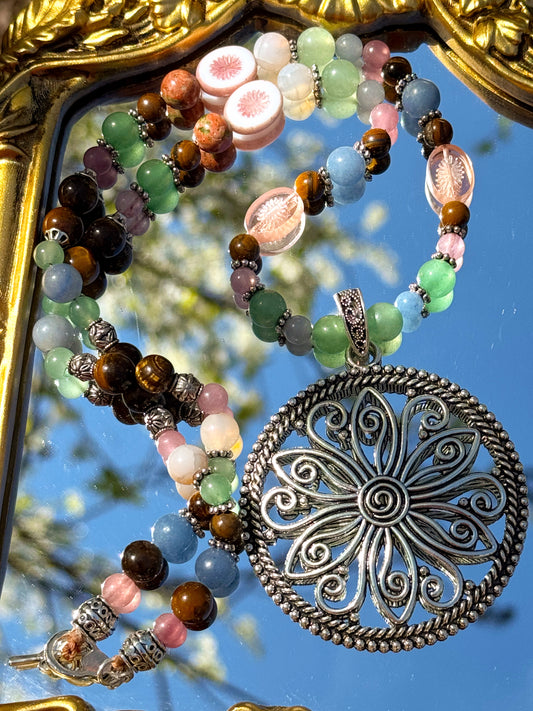 spring blooms statement necklace
